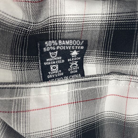 Dixxon Flannel Button Plaid Short Sleeve Shirt Mens 4XL White Black Red D-Lux - Picture 7 of 9